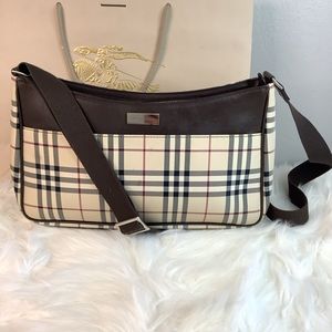 🤎BURBERRY Check Brown Canvas Cross Body Bag🤎